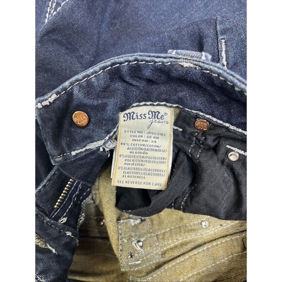 Miss Me Embellished Jeans Mid-Rise Bootcut Y2K  Women’s 25 Dark Blue Denim - Picture 8 of 8